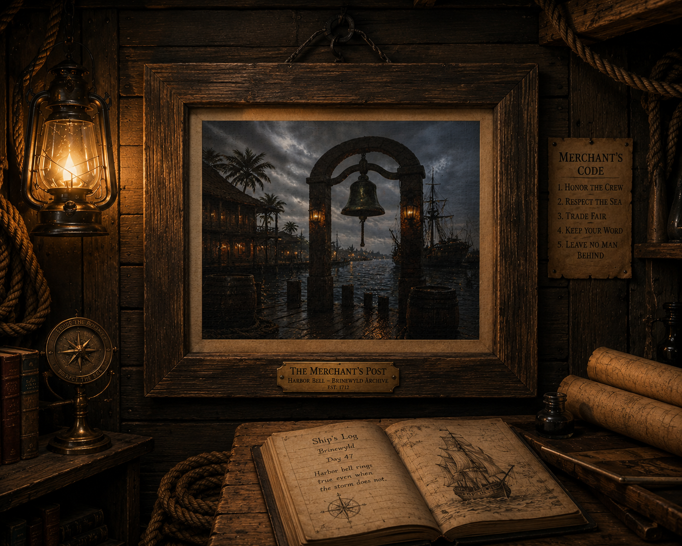 Title Harbor Bell – Brinewyld Archives Canvas Print